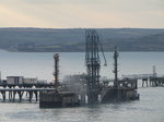 SX01177 Water spraying from oil tanker rig in Milford Haven.jpg